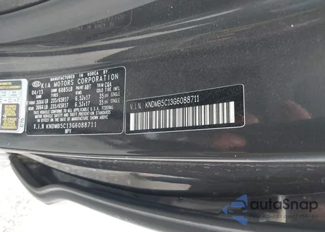 2016 Kia Sedona Lx from USA, damaged, VIN KNDMB5C13G6088711